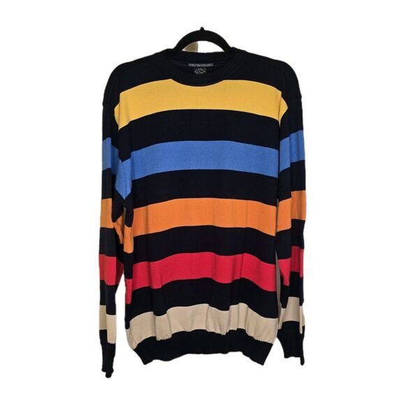 Paul & Shark Watershed Italy Men's XL Multicolor Striped Cotton Sweater - Picture 1 of 12